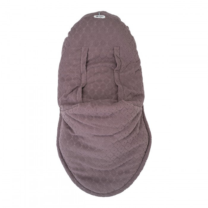 Lodger Bunker Folklore Fleece vissezonas guļammaiss Mauve krāsa, redzama aizmugure.