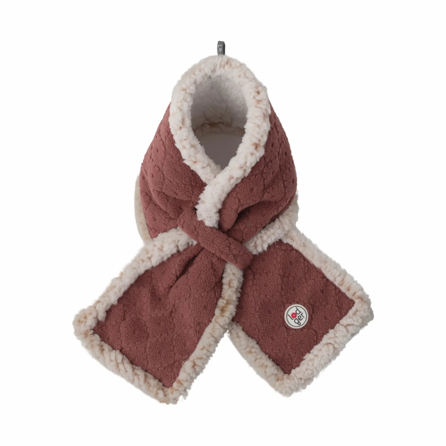 Lodger Folklore Fleece bērnu šalle rosewood krāsa, redzama sasieta. 