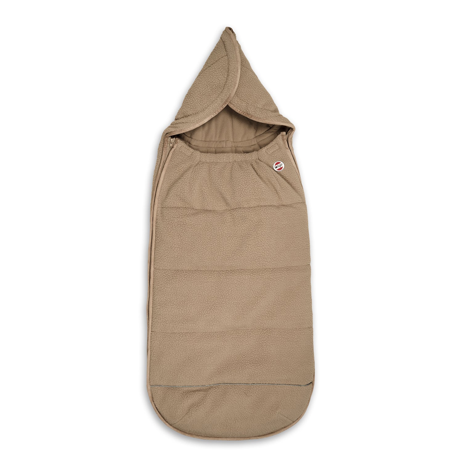 Lodger Mini Bunker Teddy vissezonas guļammaiss beige krāsa, redzama priekša.