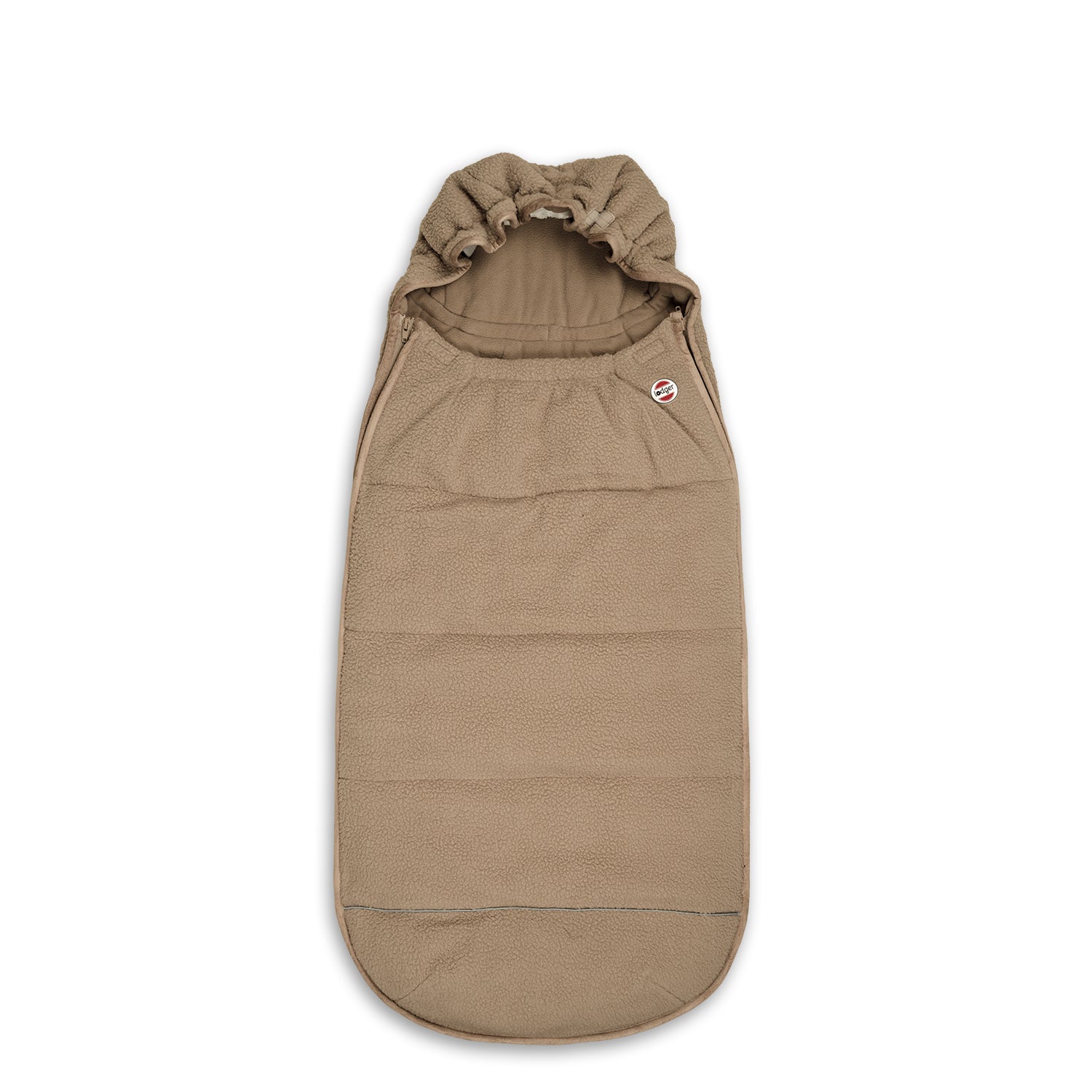 Lodger Mini Bunker Teddy vissezonas guļammaiss beige krāsa, redzama priekša.