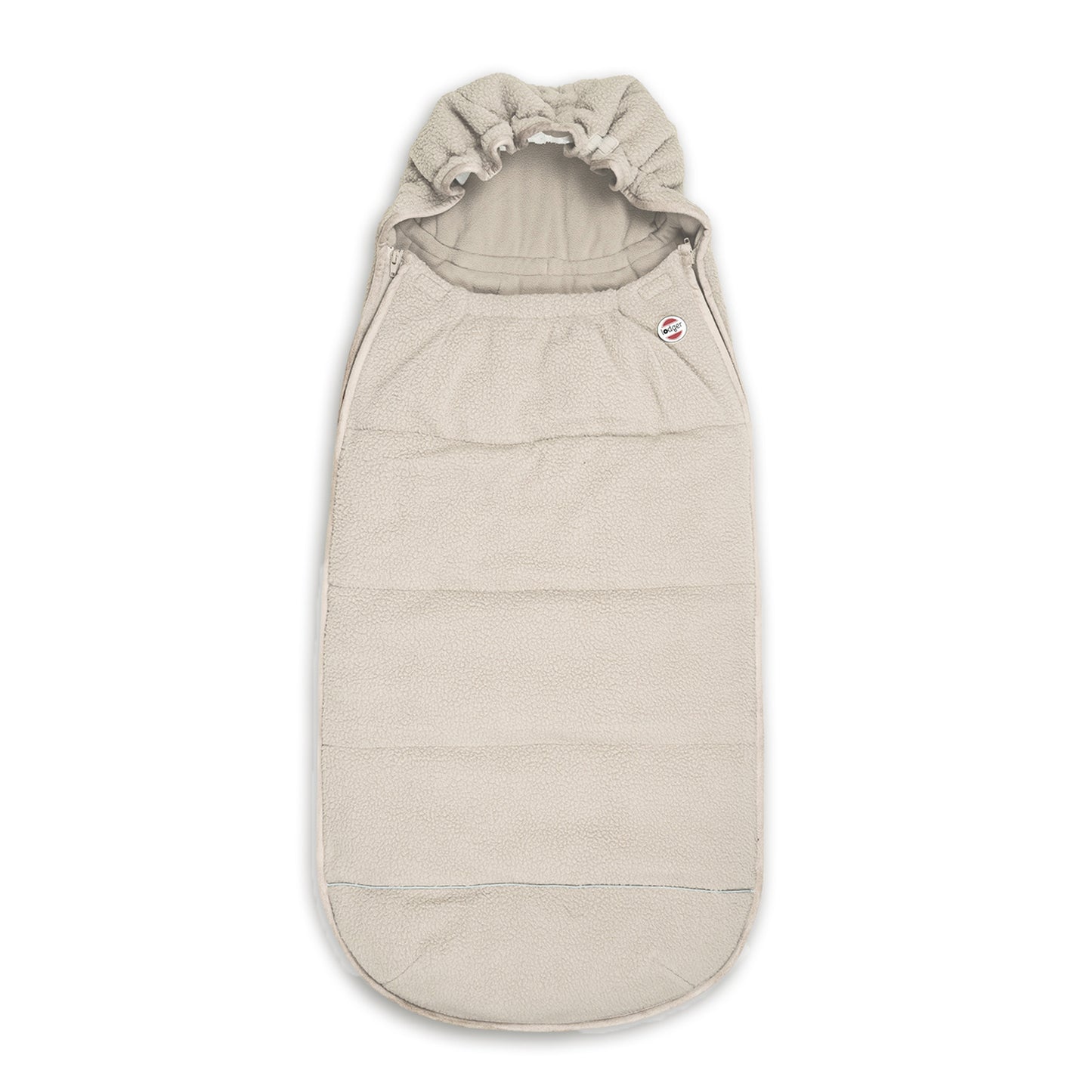 Lodger Mini Bunker Teddy vissezonas guļammaiss birch krāsa, redzama priekša.