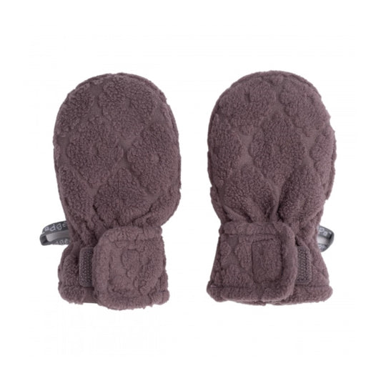 Lodger Mittens Folklore Fleece bērnu cimdiņi mauve krāsa, pieejami divos izmēros: 0-12M un 12-24M.