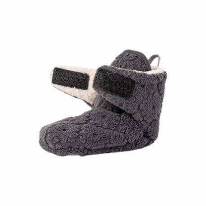 Lodger slipper fleece čībiņas pigeon krāsā redzama no sāna ar atvērtu klipsi