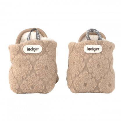 Lodger slipper flīsa čībiņas beige krāsā redzama aizmugure