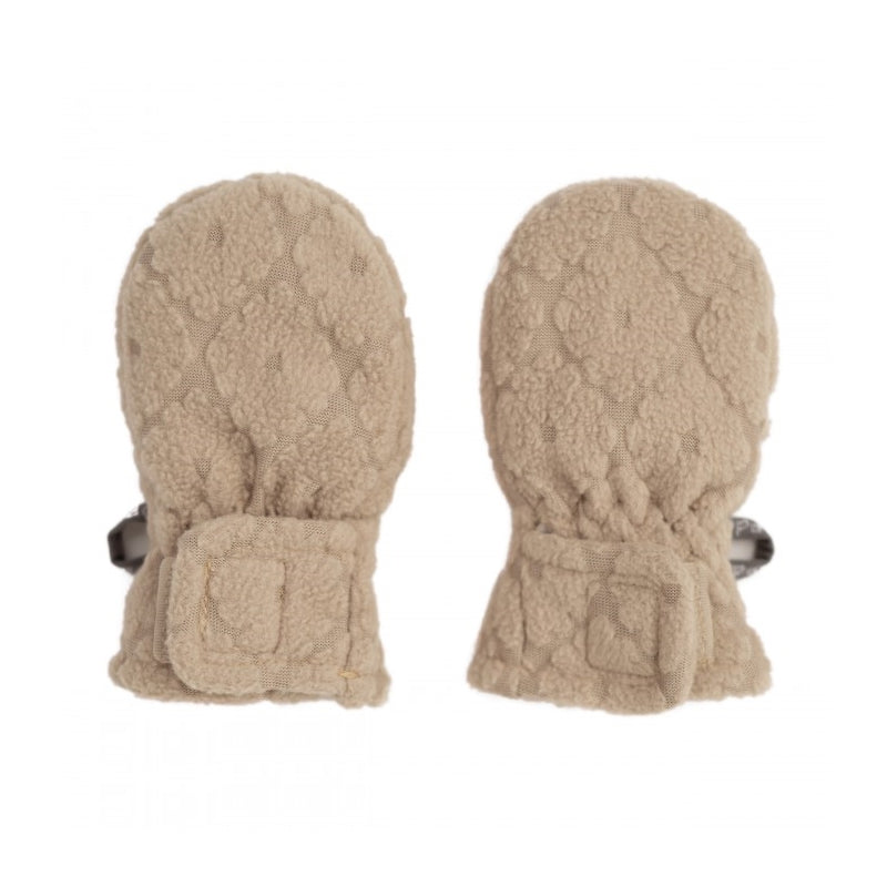 Lodger Mittens Folklore Fleece bērnu cimdiņi beige krāsa, pieejami divos izmēros: 0-12M un 12-24M.