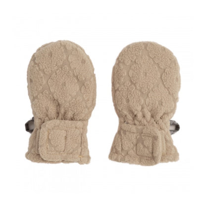 Lodger Mittens Folklore Fleece bērnu cimdiņi beige krāsa, pieejami divos izmēros: 0-12M un 12-24M.