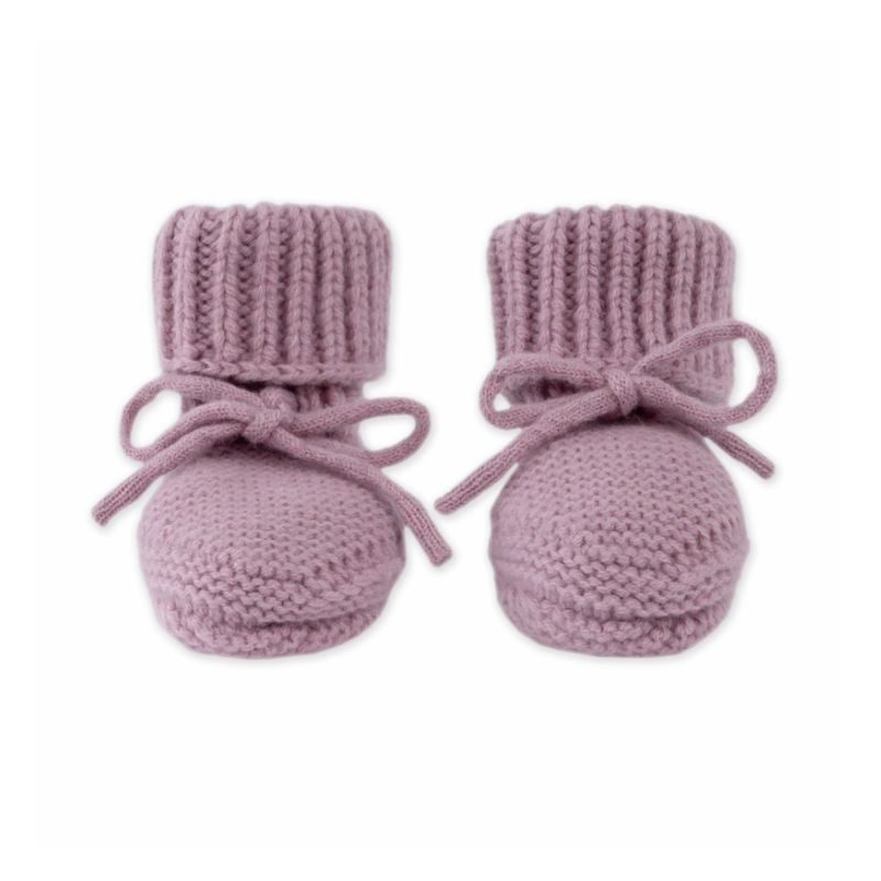 Lodger Slipper Merino vilnas čībiņas, Mauve krāsā. Redzamas no priekšpuses.