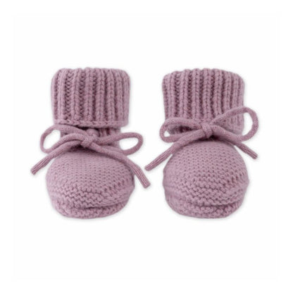 Lodger Slipper Merino vilnas čībiņas, Mauve krāsā. Redzamas no priekšpuses.