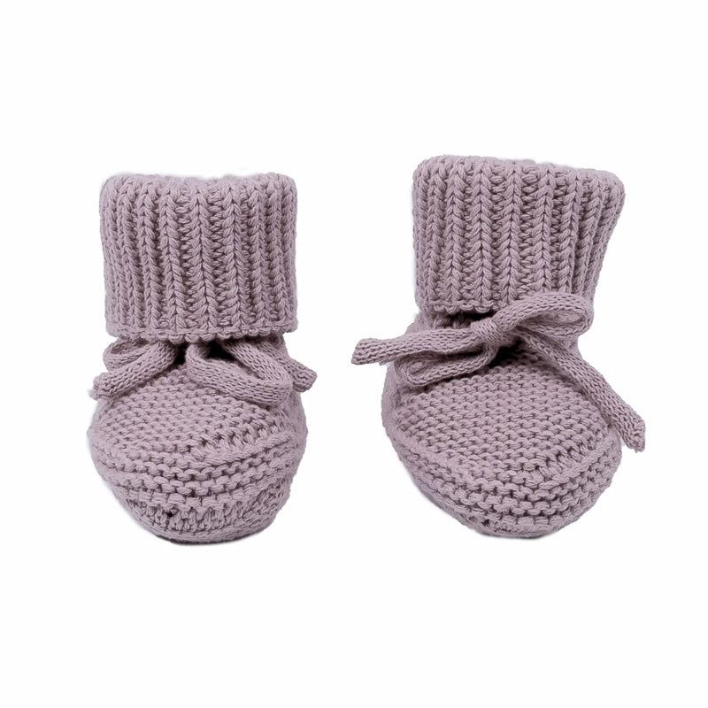 Lodger Slipper knit kokvilnas čībiņas rose krāsā. Redzamas no priekšpuses.
