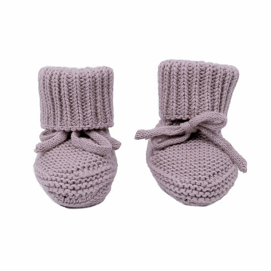 Lodger Slipper knit kokvilnas čībiņas rose krāsā. Redzamas no priekšpuses.