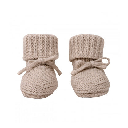 Lodger Slipper knit kokvilnas čībiņas birch krāsā. Redzamas no priekšpuses.