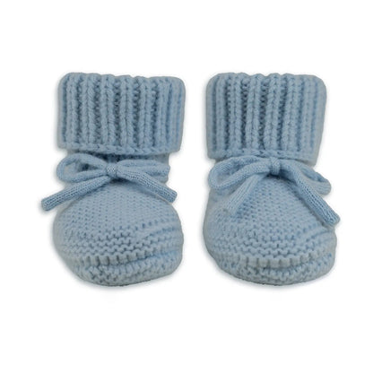 Lodger Slipper Merino vilnas čībiņas blue fogg krāsā. Redzamas no priekšpuses.
