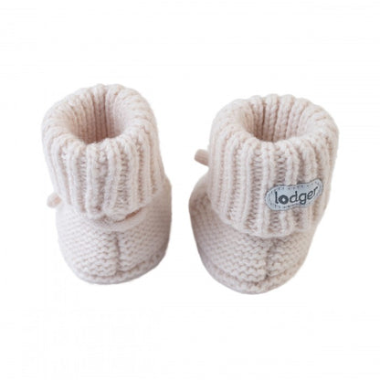 Lodger Slipper Merino vilnas čībiņas birch krāsā. Redzamas no aizmugures.