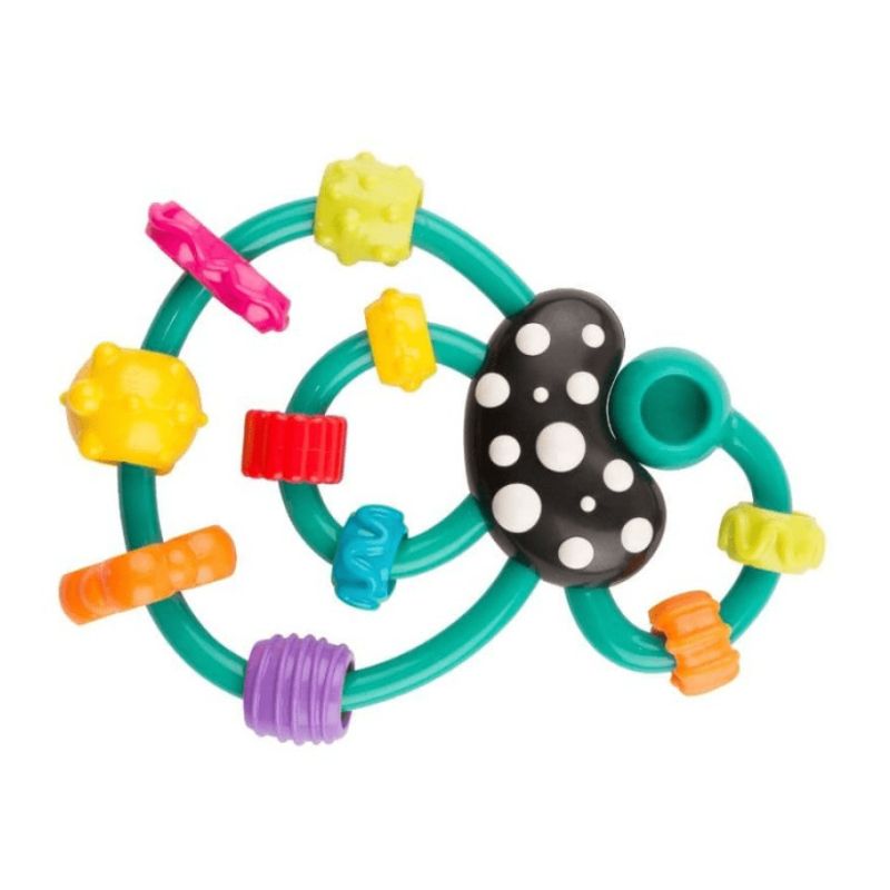 Playgro sensorais grabulītis bērnam, redzams no priekšpuses.