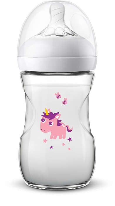 Feeding bottle Natural Unicorn, 260ml., Philips Avent, SCF070/25