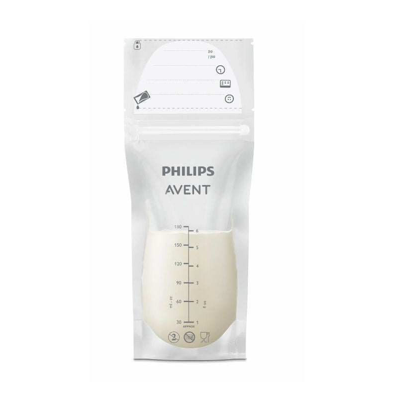 Piena uzglabāšnas maisiņi, 25x180ml, Philips Avent, SCF603/25, redzams uzglabāšanas maisiņš