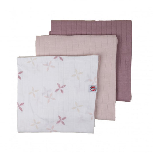 Lodger Swaddler Solid Matcha kokvilnas autiņu komplekts, 70x70 cm, Rose