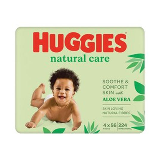 Huggies - Mitrās salvetes Aloe, lielais iepakojums 4x56gab.