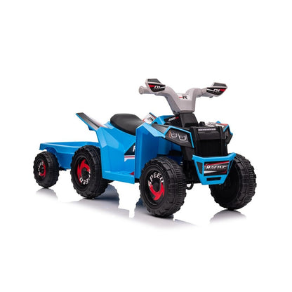 Bērnu elektro kvadracikls ar piekabi XMX630T zilā krāsā, 15530