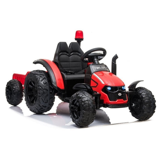 Bērnu elektro traktors ar piekabi HZB-200, sarkanā krāsā, 7308