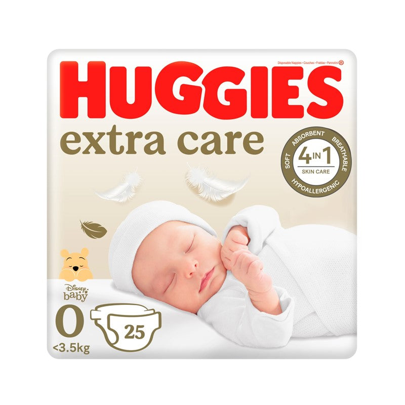 Huggies Extra Care autiņbiksītes, 25.gab., 0. izmērs