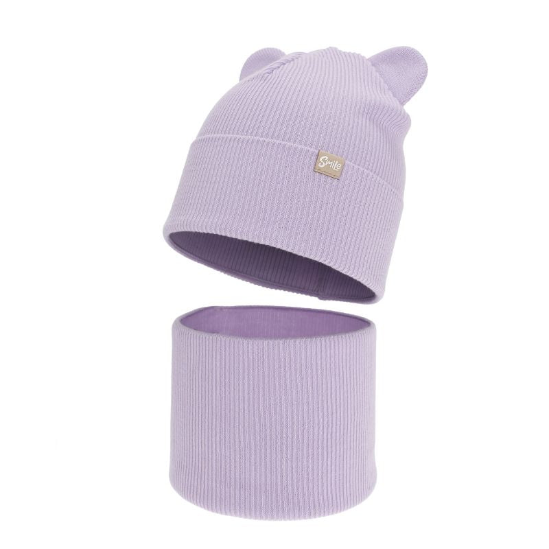 Cepures komplekts bērniem Ferina gaiši violetā krāsā.