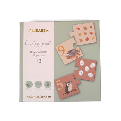 saskaitīšanas puzzle, redzams iepakojums