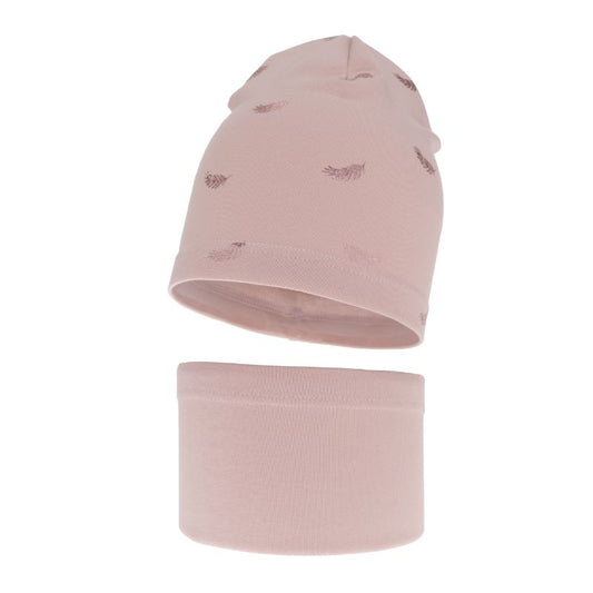 Cepures komplekts meitenēm Florena rozā krāsā.