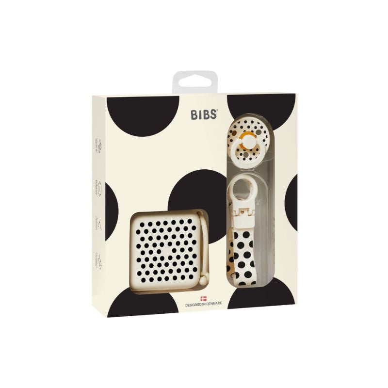 BIBS Soothe & Go Polka dāvanu komplekts Ivory / Black