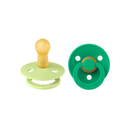 BIBS colour round knupīši, Matcha / Cactus zaļā krāsā.