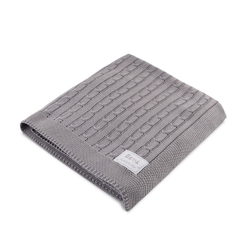 Adīta kokvilnas sedziņa mazuļiem pelēkā krāsā