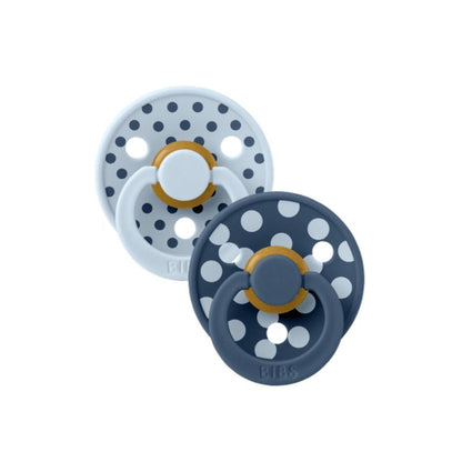 BIBS Studio Collection –  Polka Dots, Colour Round knupīši, Baby Blue / Steel Blue