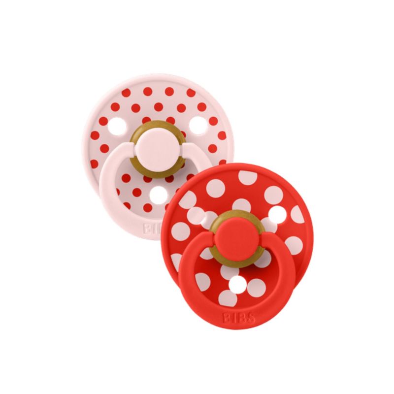 BIBS Studio Collection –  Polka Dots, Colour Round knupīši, Blossom / Candy Apple