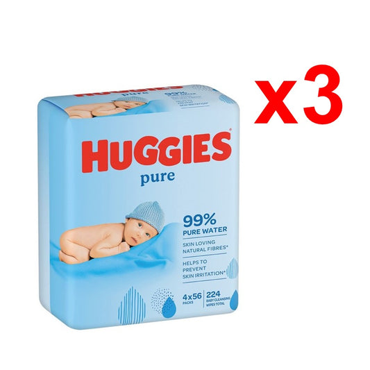 Huggies - Mitrās salvetes Pure, lielais komplekts