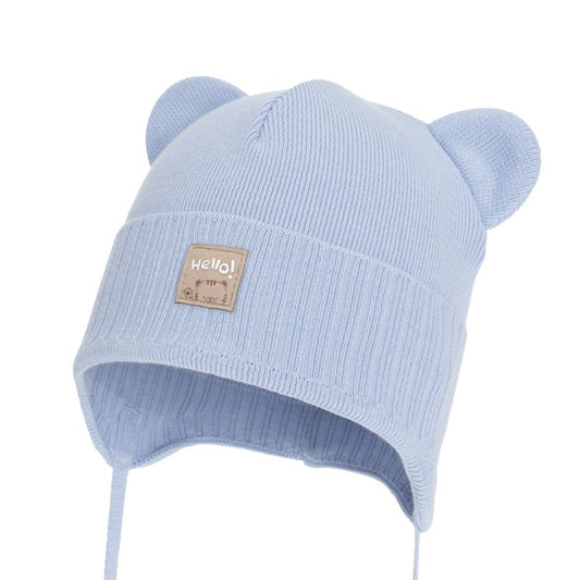 Adīta cepure bērniem Tilo gaiši zilā krāsā.