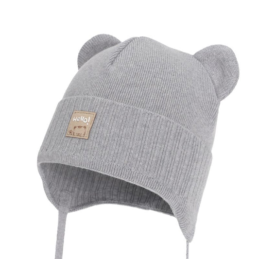 Adīta cepure bērniem Tilo pelēkā krāsā.