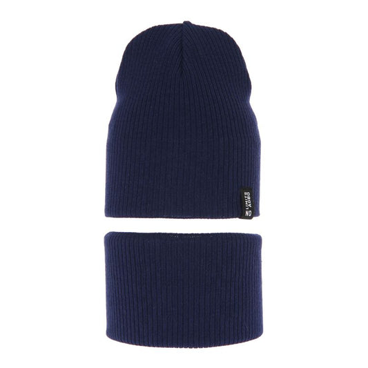 Cepures komplekts bērniem Tunis tumši zilā krāsā.